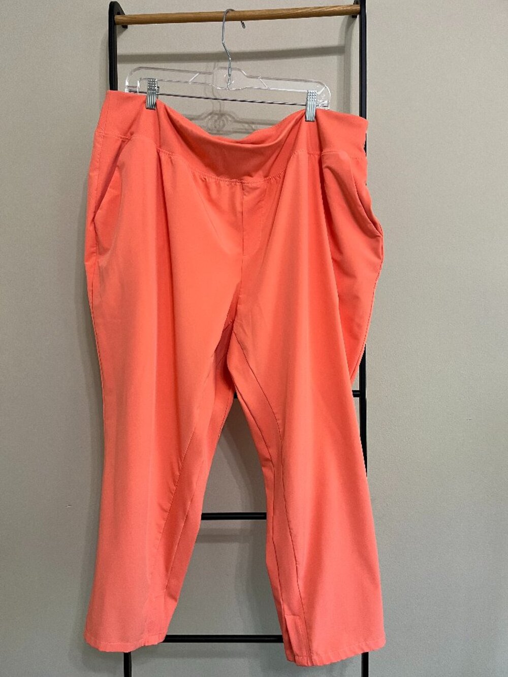 Petite Zuda Z-Xpress High Waisted Athletic Crop Pants Peach Orange Plus Size 2XP